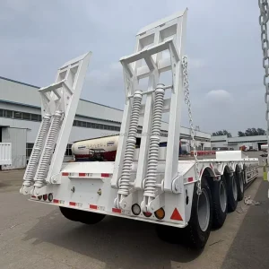 Heavy Duty 13m Low Loader Semi Trailer 3 4 5 Axles 60 100T Capacity with High Strength Steel for Heavy Equipment Transport
