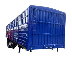Heavy Duty 16′ Steel Enclosed Cargo Semi Trailer Truck Trailers with 60T Max Payload