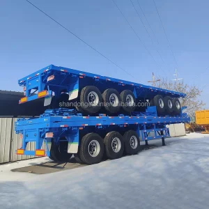 Heavy Duty 2 3 4 Axle 20ft 40ft Flatbed Container Semi Trailer with BPW FUWA Axles T700 Steel 80T Payload for Long Haul
