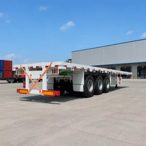 Heavy Duty 2 3 4 Axle Flat Bed Container Semi Trailer 20ft 40ft 80 Ton Steel Transport Trailer