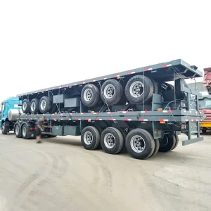 Heavy Duty 2-4 Axle Steel Container Flatbed Semi Trailer 30t-100ton Truck Trailers