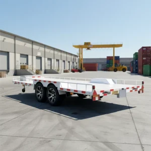 Heavy Duty 2-Axle Steel Semi-Trailer Flatbed Utility Trailer 35 Ton Capacity for ATV Motorcycle Cargo Transport Factory
