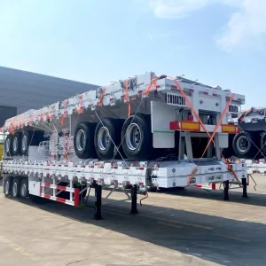 Heavy Duty 3/4 Axle Flatbed Semi Trailer 20 40ft Flat Bed Trailer for General Cargo Transport