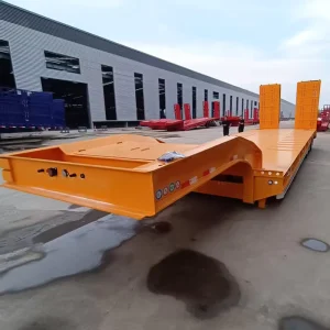 Heavy Duty 3 4 Axles Steel Construction 60 80 100 Tons Gooseneck Lowbed Semi Trailer Low Bed Excavator Transport Trailer