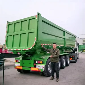 Heavy Duty 3 Axle 40 70 Ton Side Tipping Semi Trailer Rollover Hydraulic Side Tipper Truck Trailer Dump Trailer