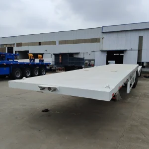 Heavy Duty 3 Axle 40 Ton Flatbed Semi Trailer with Container Locks for Sale
