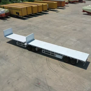 Heavy Duty 3 Axle Hydraulic Detachable Gooseneck Semi Truck Trailer 60 80ton Low Flatbed Semi Trailer Bed Front Loader for Sale