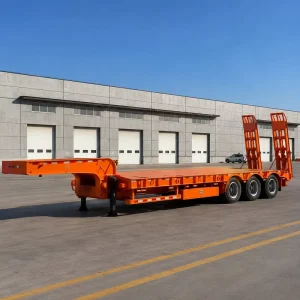Heavy Duty 3 Axle Lowboy Trailer 20 to 100 Ton Low Bed Truck Semi Trailer for Sale