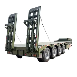 Heavy Duty 3 Axles 40Ft Flatbed Container and Bulk Cargo Truck Semi Trailer