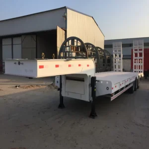 Heavy Duty 3 Axles 60 80 100 Tons Lowboy Lowbed Low Bed Semi Trailer