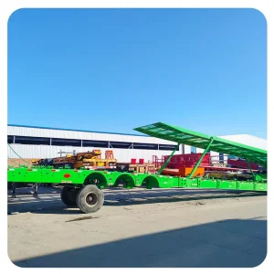 Heavy Duty 3 Axles Lowbed Commercial Truck Trailers Semi Trailer for Cargo Container Transport Low Flatbed Trailer