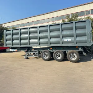 Heavy Duty 30 100 Ton Utility 3 Axle Rear Flip Dump Semi Trailer Customized Steel Material