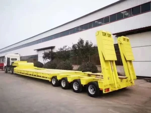 Heavy Duty 4 Axle 16m 17m 70 80 Ton Lowbed Semi Truck Trailer