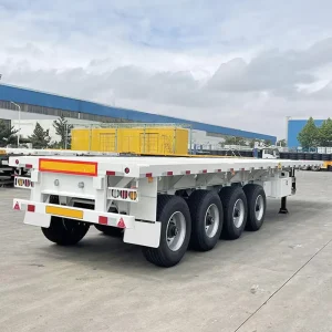 Heavy Duty 4 Axle 20ft 40ft 45ft 53ft Flatbed Trailer for Container Trailer