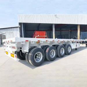 Heavy Duty 4 Axle Commercial Cargo Container Transport Flatbed Semi Trailer for Sale
