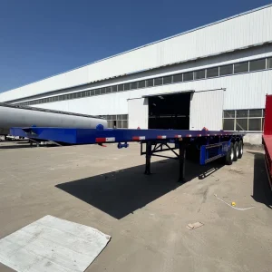 Heavy Duty 4 Axle Flatbed Semi Trailer Industrial Grade Flat Platform Trailer for Container Logistics Overweight Cargo Delivery