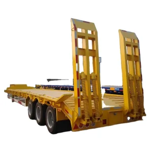 Heavy Duty 40 120 Tons Lowbed Cargo Trailer Utility Truck China Iron High Quality Low Bed Truck Trailer for Sale 3 Axles