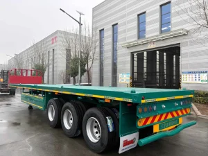 Heavy Duty 40/45/48 Feet Steel Flatbed Semi Trailer 3 Axle Container Truck Trailer