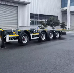 Heavy Duty 40FT Flatbed Skeleton Trailer 3 Axle Lowbed Semi Trailer Truck Tractor