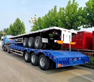 Heavy Duty 40FT Tri Axle Flatbed Semi Trailer for Cargo Transport