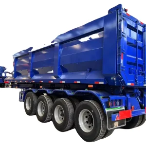 Heavy Duty 45-60 Cubic Meter Semi-Trailer 3-Axle Tipper with Rear U Shape Side Mounted Dump for Tractor Cargo Utility