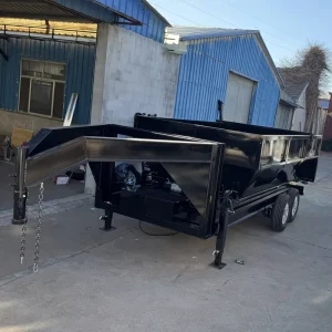 Heavy Duty 5000 kg Gooseneck Hydraulic Dump Trailer with 2 Axle for Tractors Farm Trailer