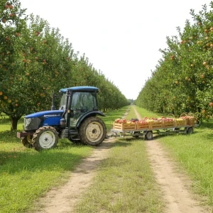 Heavy Duty 500kg Customizable Fruit Orchard Tractor Trailer Small Transport Train for Picking Bins with Bearings