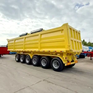Heavy Duty 6 Axle Steel Semi Trailer 100 200 Ton Stone Transportation Utility Tilt Equipment Dump Cargo