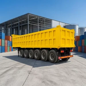 Heavy Duty 6 Axle Steel Semi Trailer 100-200 Ton Stone Transportation Utility Tilt Equipment Dump Cargo