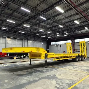 Heavy Duty 60ton 3 4 Axle Steel Gooseneck Semi Trailer for Equipment Transport Lowboy Lowbed Flatbed Semi Trailer