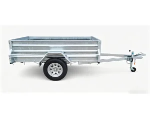 Heavy Duty 7x4ft Galvanized Box Trailer Open Utility ATV Dump Cart for Farm and Camping