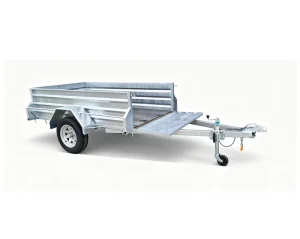Heavy Duty 7x4ft Utility Box Trailer with Dump Cart Galvanized Steel Construction for ATV and Farm Tractor