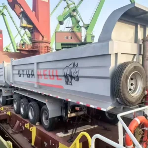 Heavy Duty 90 Ton Mining Steel Dump Semi Trailer 3 Axle 12R22.5 Tires 11000x2550x3850mm Truck Trailer