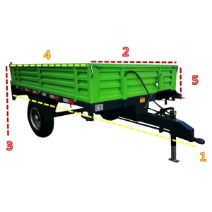 Heavy Duty Agricultural Tractor Trailer with Removable Side Panels 10T Capacity Tandem Axle Anti Rust Steel Frame