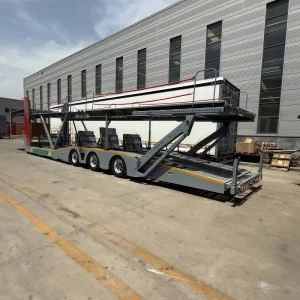 Heavy Duty Car SUV Transport Towing Double Deck Hydraulic Lifting SUV Car Carrier Transport Dump Lowbed Truck Semi Trailer