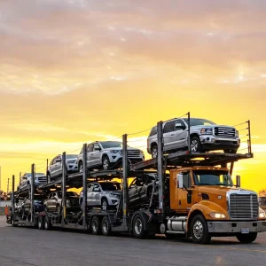 Heavy Duty Car SUV Transport Towing Double Deck Hydraulic Lifting SUV Car Carrier Transport Dump Lowbed Truck Semi Trailer