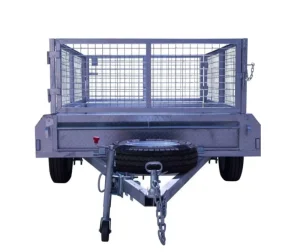 Heavy Duty Car Trailer Galvanized Hot Dip Fully Welded Single Axle Caged Box Trailer Size 7x4ft