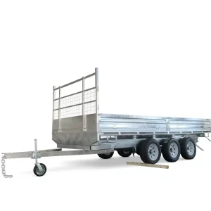Heavy Duty Cargo Trailer 16×7 Flat Top Tipping Trailer with 3 Axles