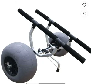 Heavy Duty Collapsible Aluminum Kayak Cart with 12″ Balloon Wheels for Beach & Mud