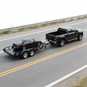 Heavy Duty Double Axle Steel Q235 Hydraulic Tilt Deck Flatbed Utility Trailer Electronic Braking System 3000kg Capacity Hengxin