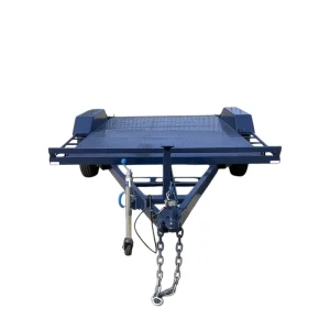 Heavy Duty Double Steel Q235 Car Hauler Trailer Blue Flatbed Electronic Braking System 2000kg Capacity for Equipment Vehicle