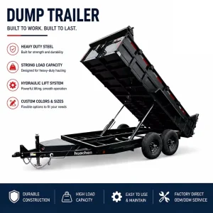 Heavy Duty Dual Hydraulic Lift Dump Trailer High Strength Steel Trailer For Gravel Sand And Soil Transport