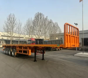 Heavy Duty Flatbed Semi Trailer 2 4Axle Thickened Longitudinal Beams Strong Pressure Resistance for Kenya