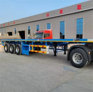 Heavy Duty Flatbed Semi Trailer 40 Ton Capacity with Removable Sides