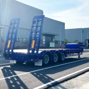 Heavy Duty Flatbed Semi Trailer Steel Platform Trailer for Container and Bulk Cargo Transportation