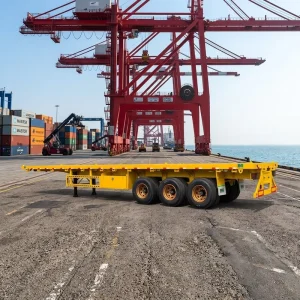 Heavy Duty Flatbed Semi Trailer Truck for Container Bulk Cargo Transport