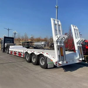 Heavy Duty Flatbed Semi Trailer for Transporting Construction Equipment Machinery Containers and Oversized Cargo