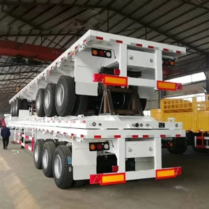 Heavy Duty Flatbed Trailer for Vehicle Transport 3 Axle Flatbed Semi Trailers with Durable Construction