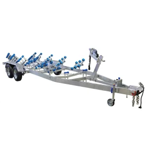 Heavy Duty Galvanized Boat Trailer Double Trailer Axles Frame Boat Watercraft Trailer