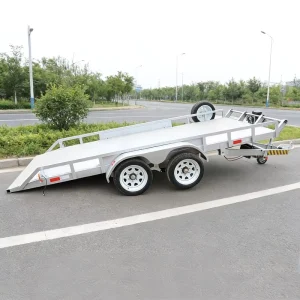 Heavy Duty Galvanized Double Axle Car Hauler Trailer Hydraulic Tilt Deck Electric Winch 2500kg Capacity for ATV/UTV Transport
